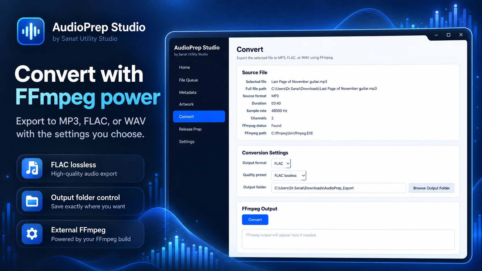 AudioPrep Studio conversion workflow