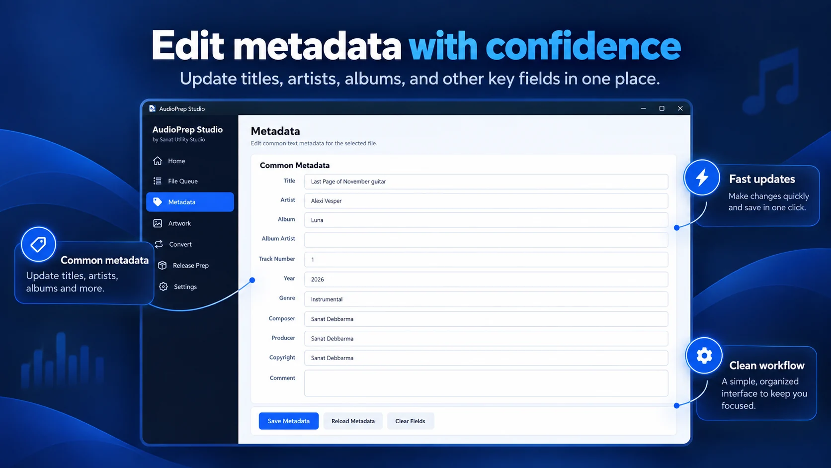 AudioPrep Studio metadata editor